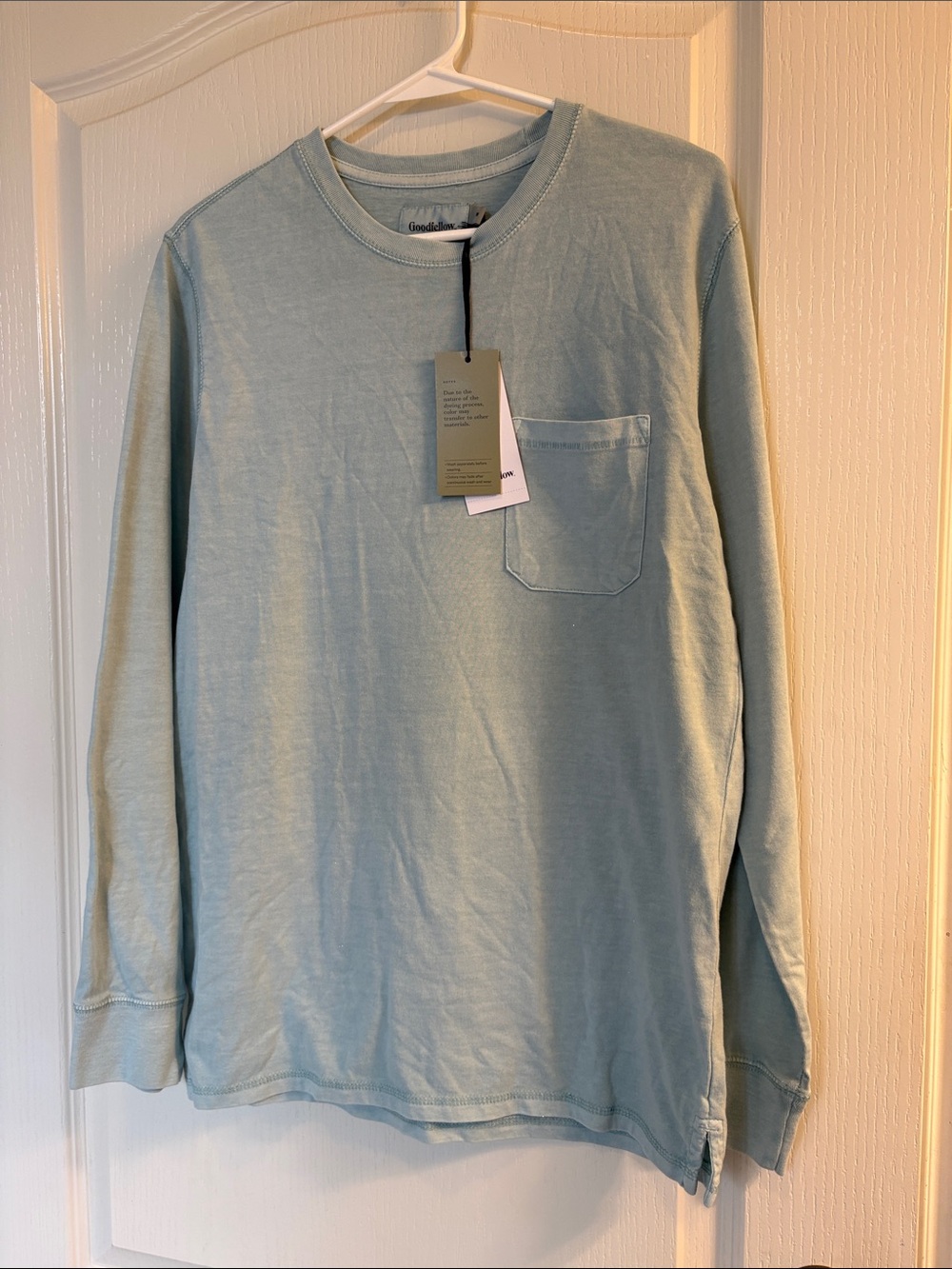Goodfellow & Co Men's Long-Sleeve Pocket Tee - Pale Blue
